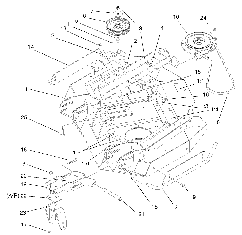 LH Deck, Idler and Skid Assembly