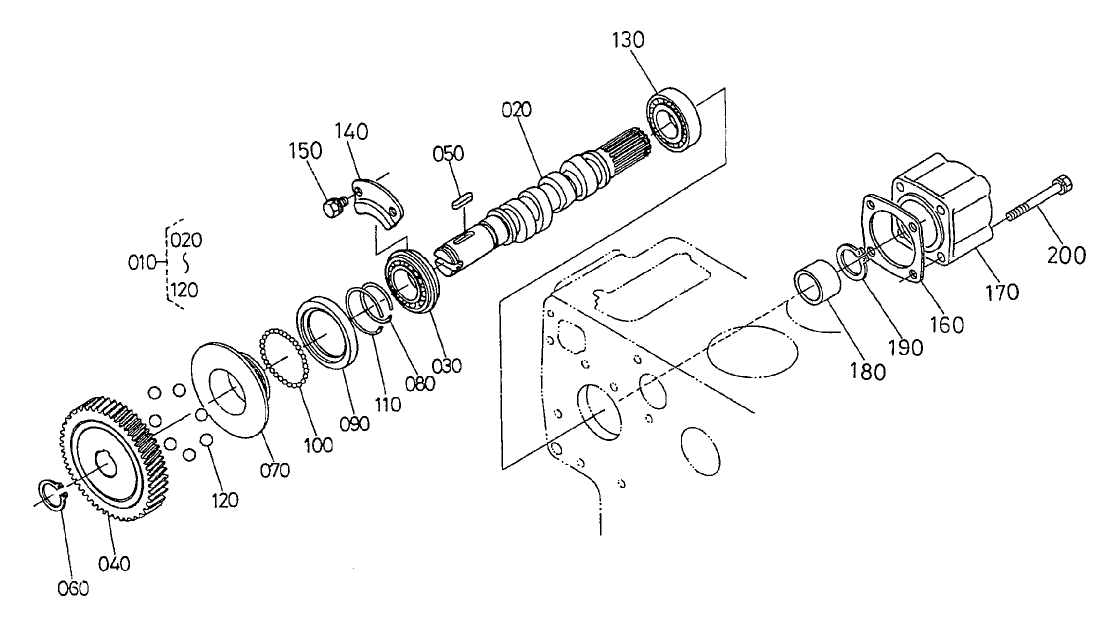 Fuel Camshaft and Governor Shaft Assembly