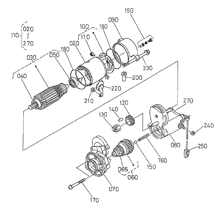 Starter Component Parts Assembly