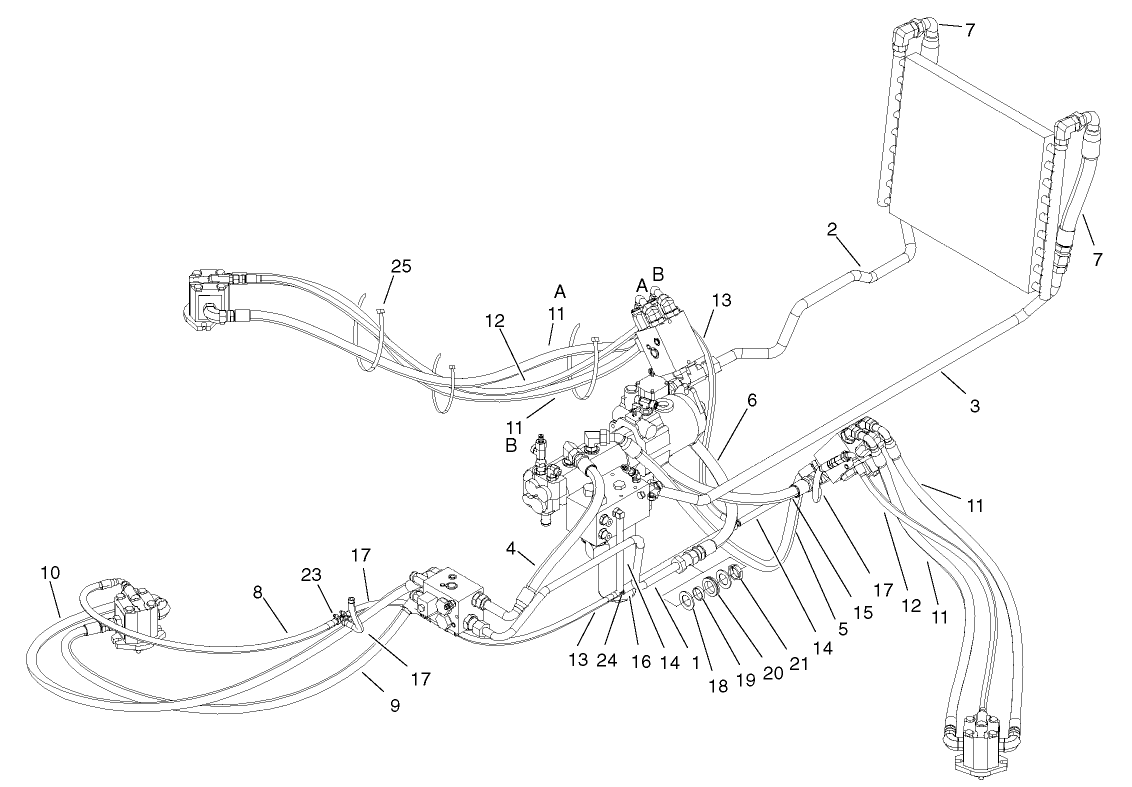 PTO Hydraulic Plumbing Assembly