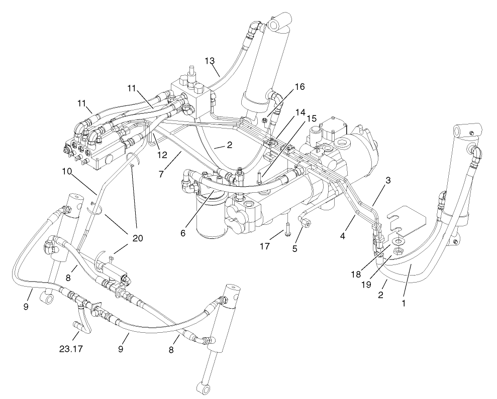 Lift Arm Hydraulic Plumbing Assembly