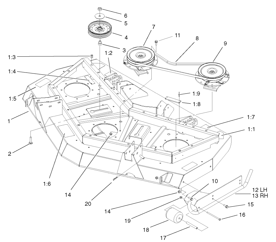 Front Deck, Idler and Skid Assembly