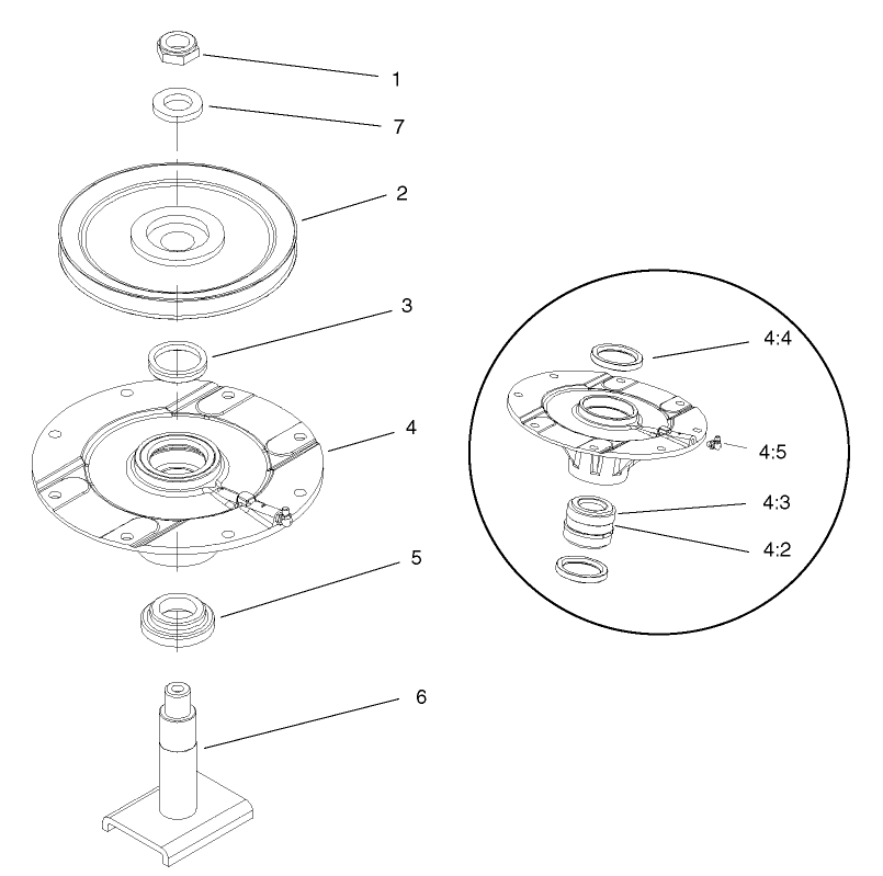 Spindle Assembly No. 104-3532 (RH and LH Deck)