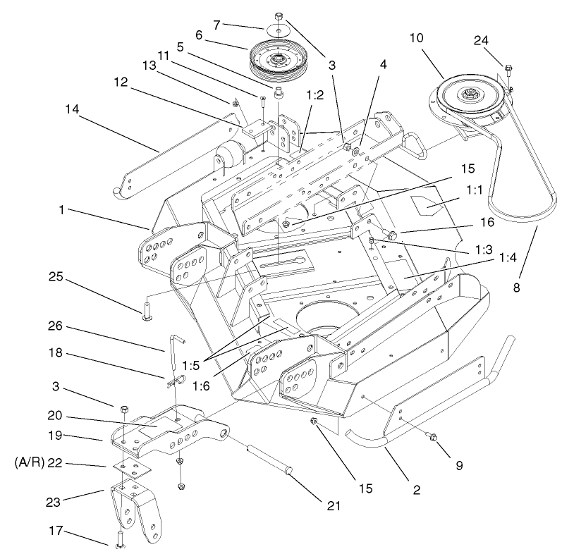 LH Deck, Idler and Skid Assembly