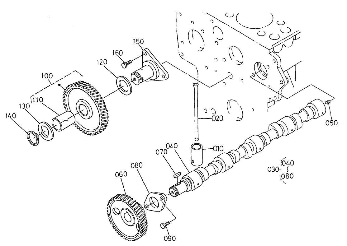 Camshaft and Idler Gear Shaft Assembly