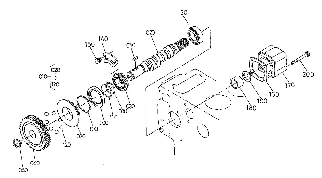 Fuel Camshaft and Governor Shaft Assembly