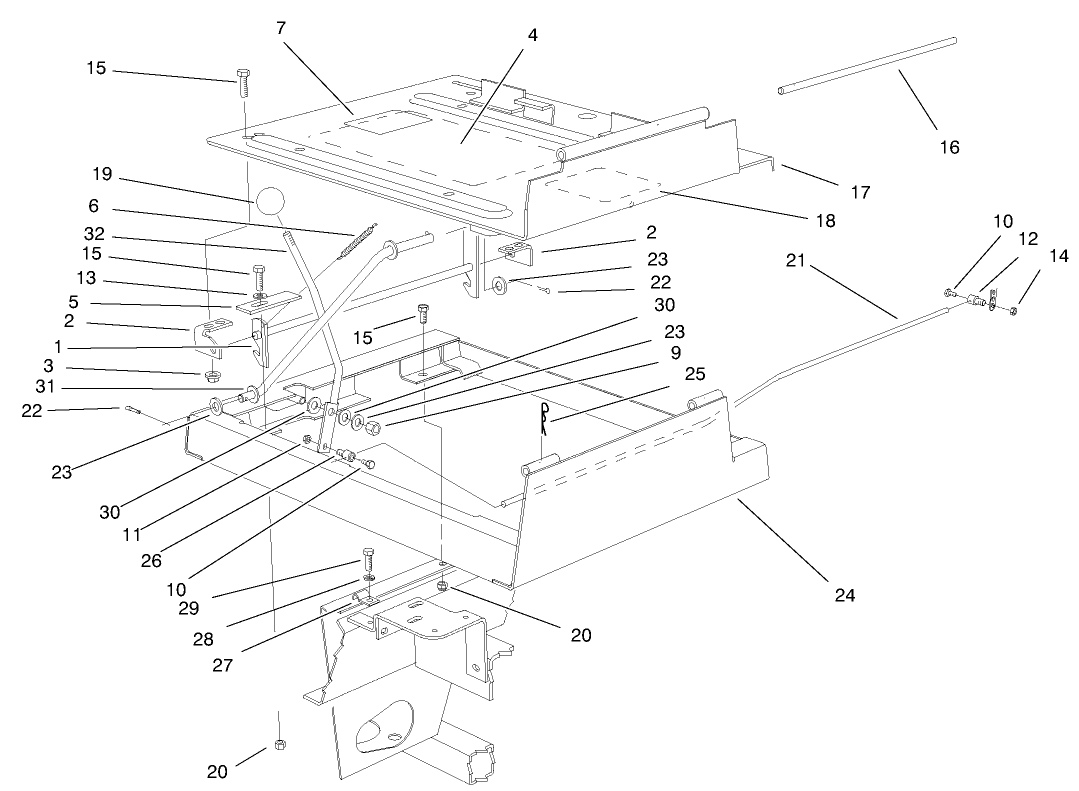 Seat Frame and Throttle Assembly