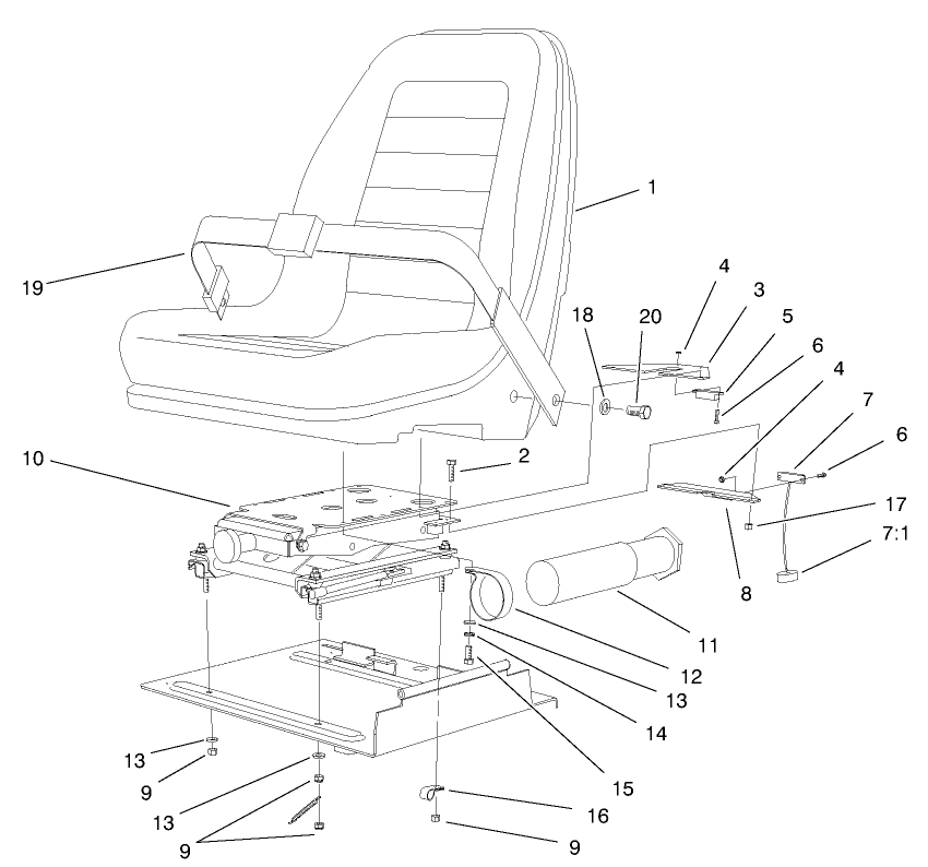 Seat and Suspension Assembly
