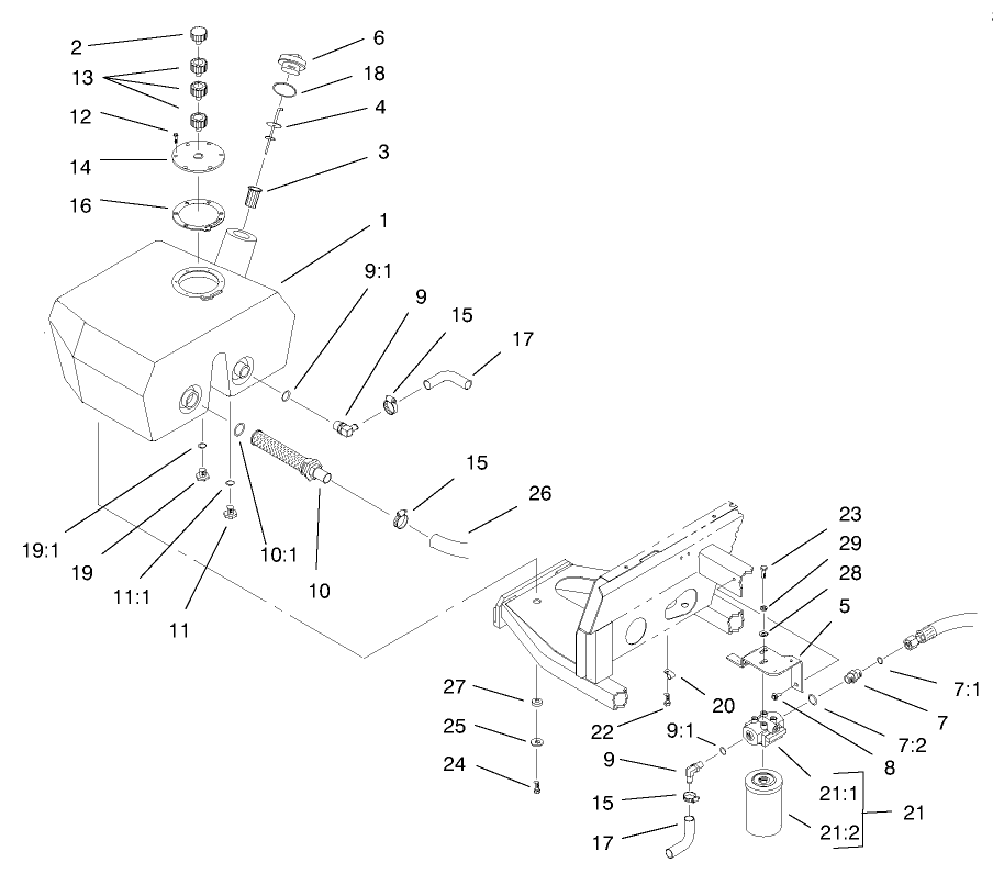 Hydraulic Filter and Reservoir Assembly