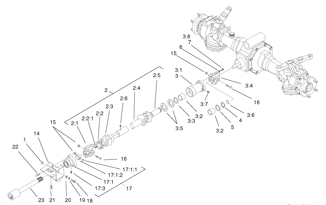 4 Wheel Drive Shaft Assembly (only on: 03551)