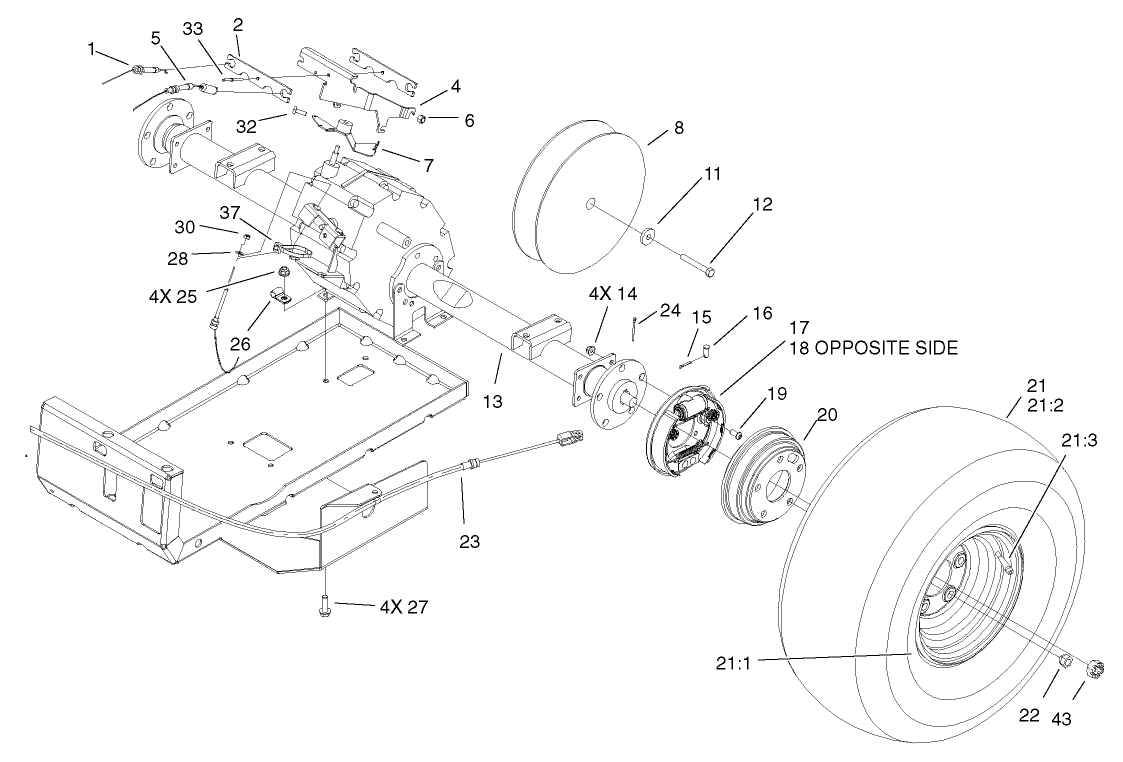 Rear Tire and Transaxle Assembly