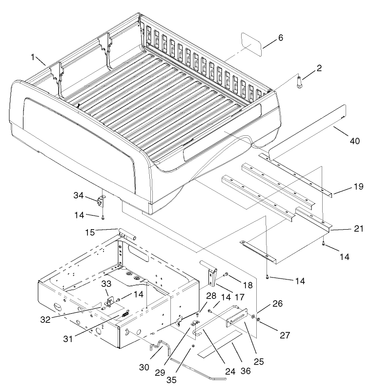 Box and Tailgate Installation Assembly