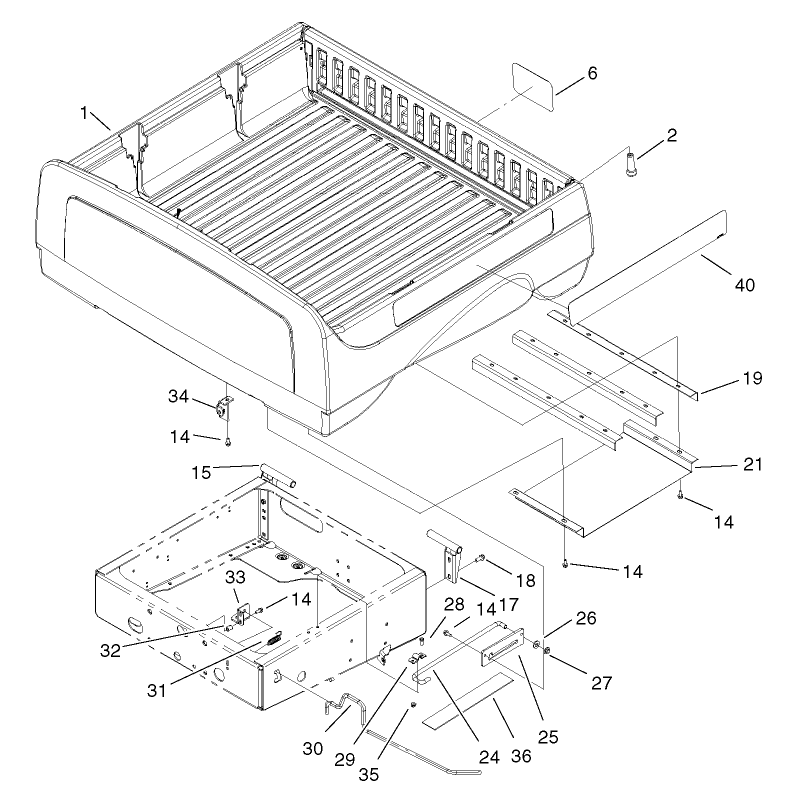 Box and Tailgate Installation Assembly
