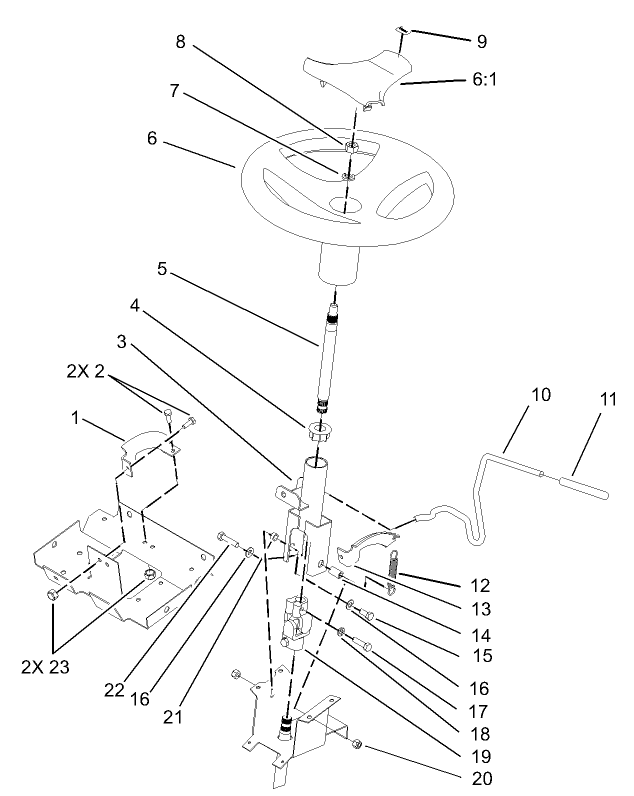 Steering Wheel and Tilt Assembly