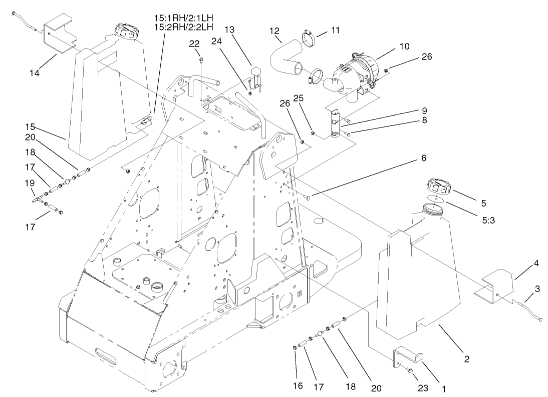 Fuel Tank and Air Filter Assembly