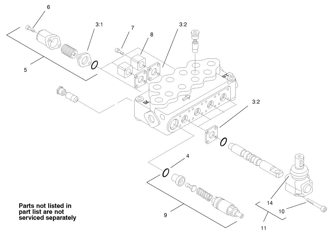 4-Spool Hydraulic Valve Assembly No. 99-3070