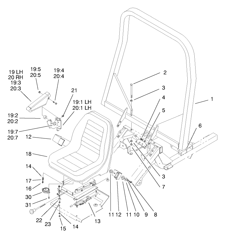 Seat and Roll-Over-Protection-System Assembly