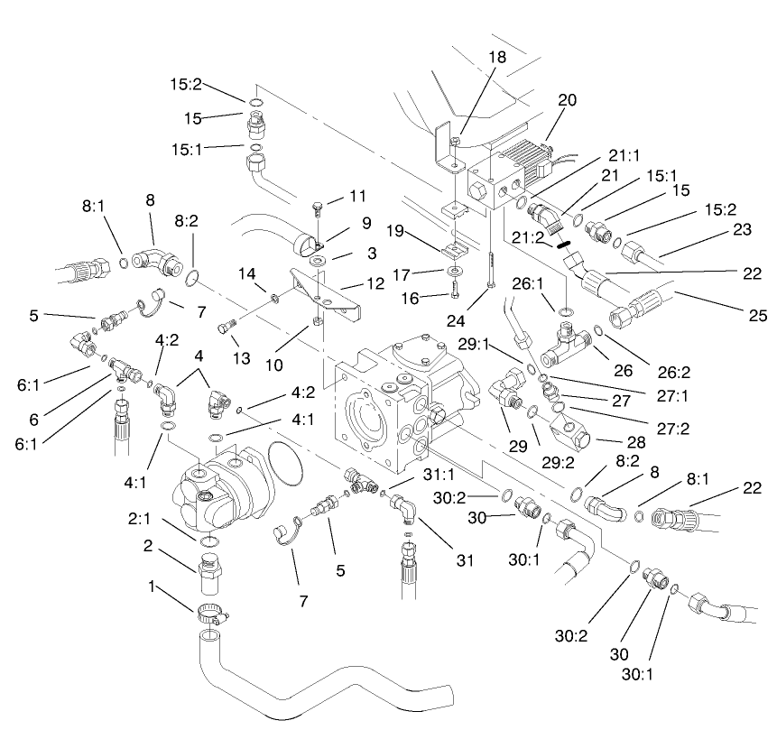 Hydraulic Pump Fitting Assembly