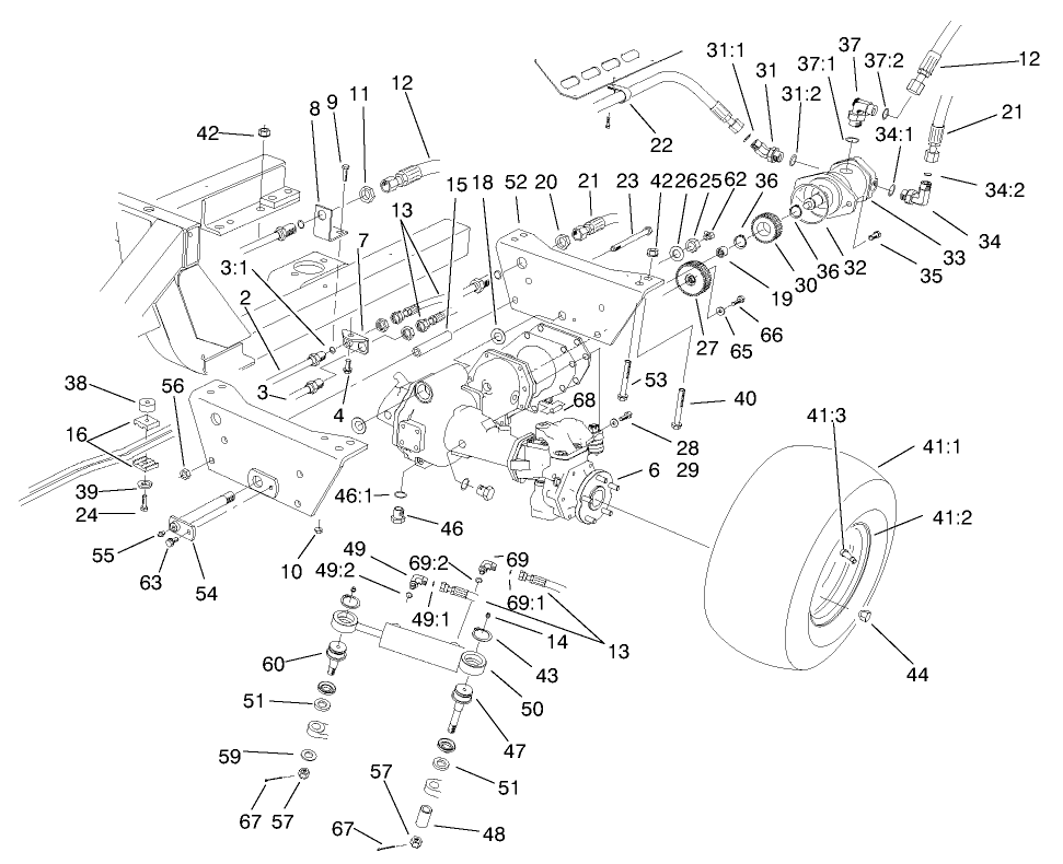 Rear Axle Assembly-4WD (only on: 30455)