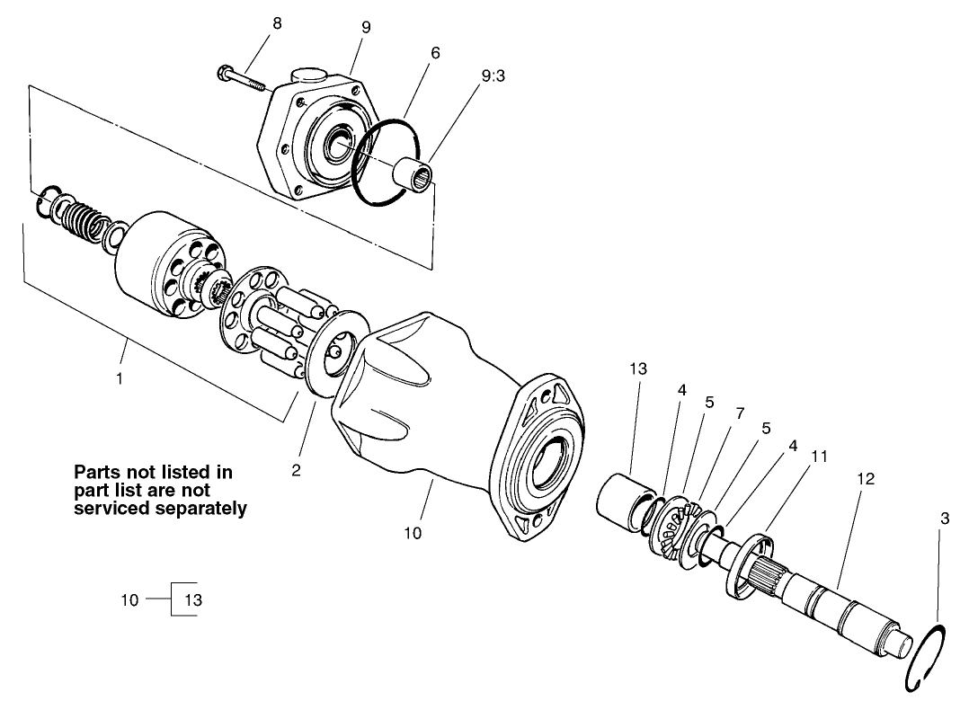 Hydraulic Motor Assembly No. 99-7502 (only on: 30455)
