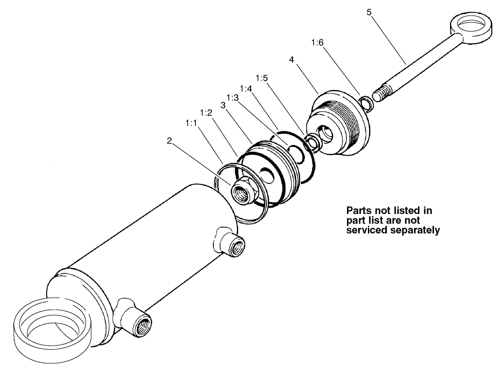 Hydraulic Cylinder Assembly No. 98-3806 (only on: 30455)