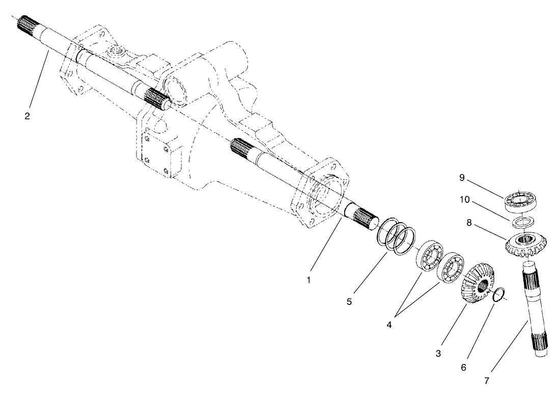 Rear Axle Assembly No. 100-3784 (Continued) Bevel Gear Shaft Assembly