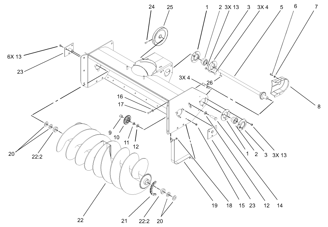 Auger and Drive System Assembly