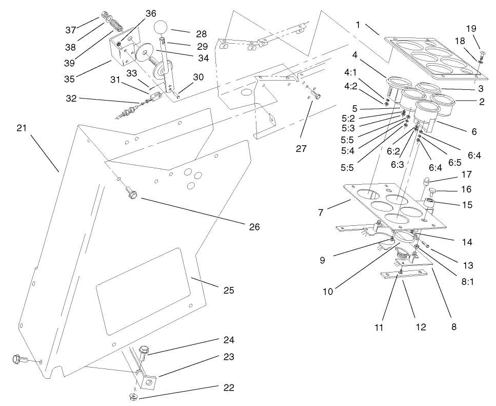 Housing, Throttle and Upper Control Panel Assembly