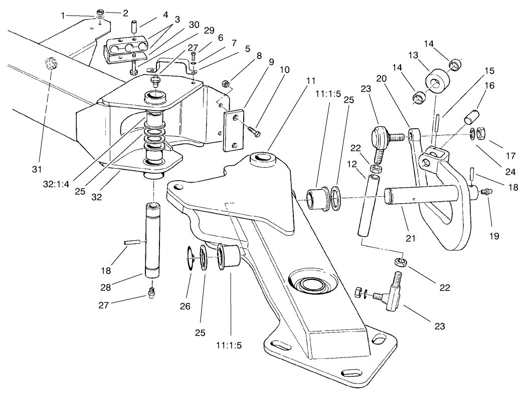 Outer Wing Deck Lift Assembly