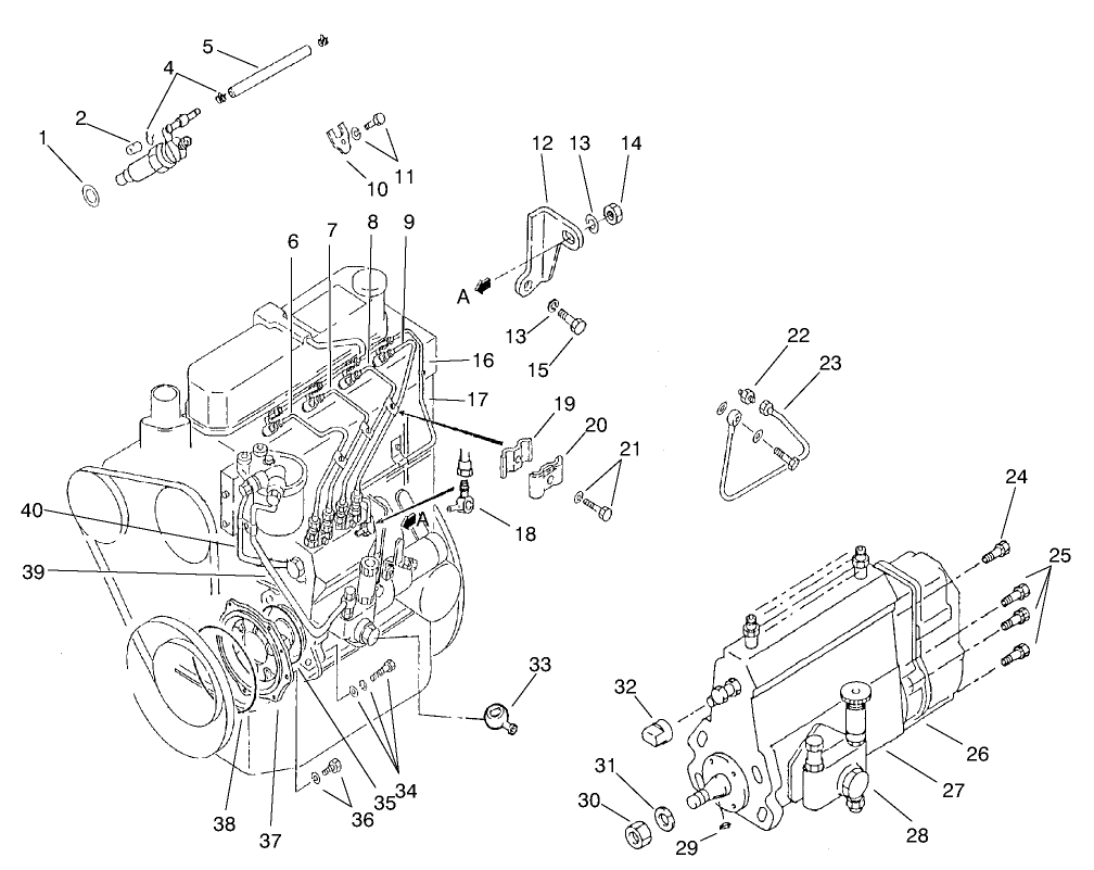 Fuel Injection Pump Mount Assembly