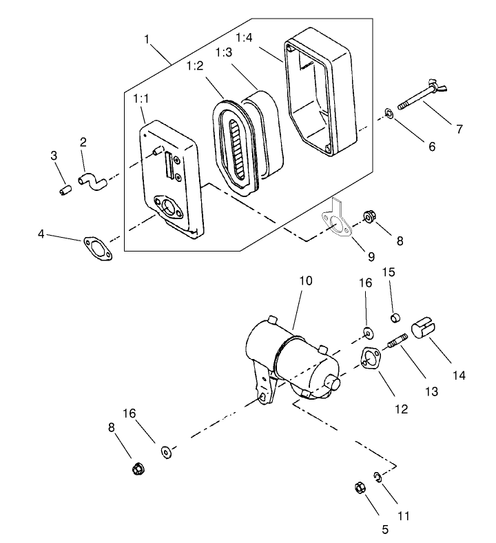 Air Cleaner and Muffler Assembly