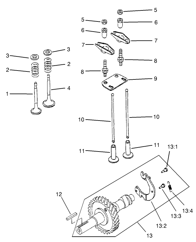 Camshaft and Valve Assembly