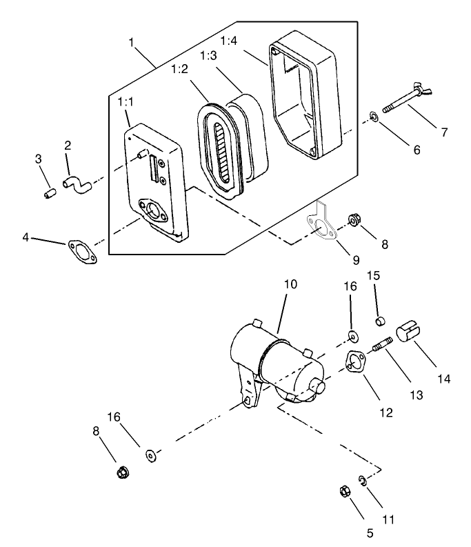 Air Cleaner and Muffler Assembly
