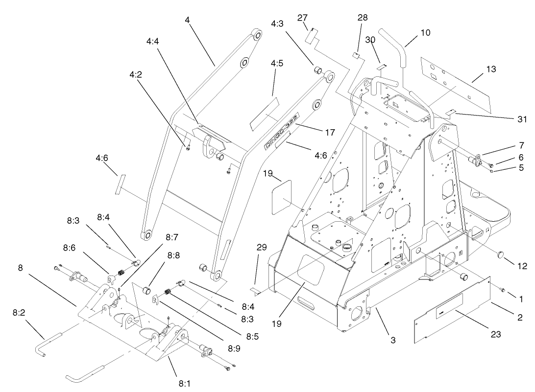 Frame and Loader Arm Assembly