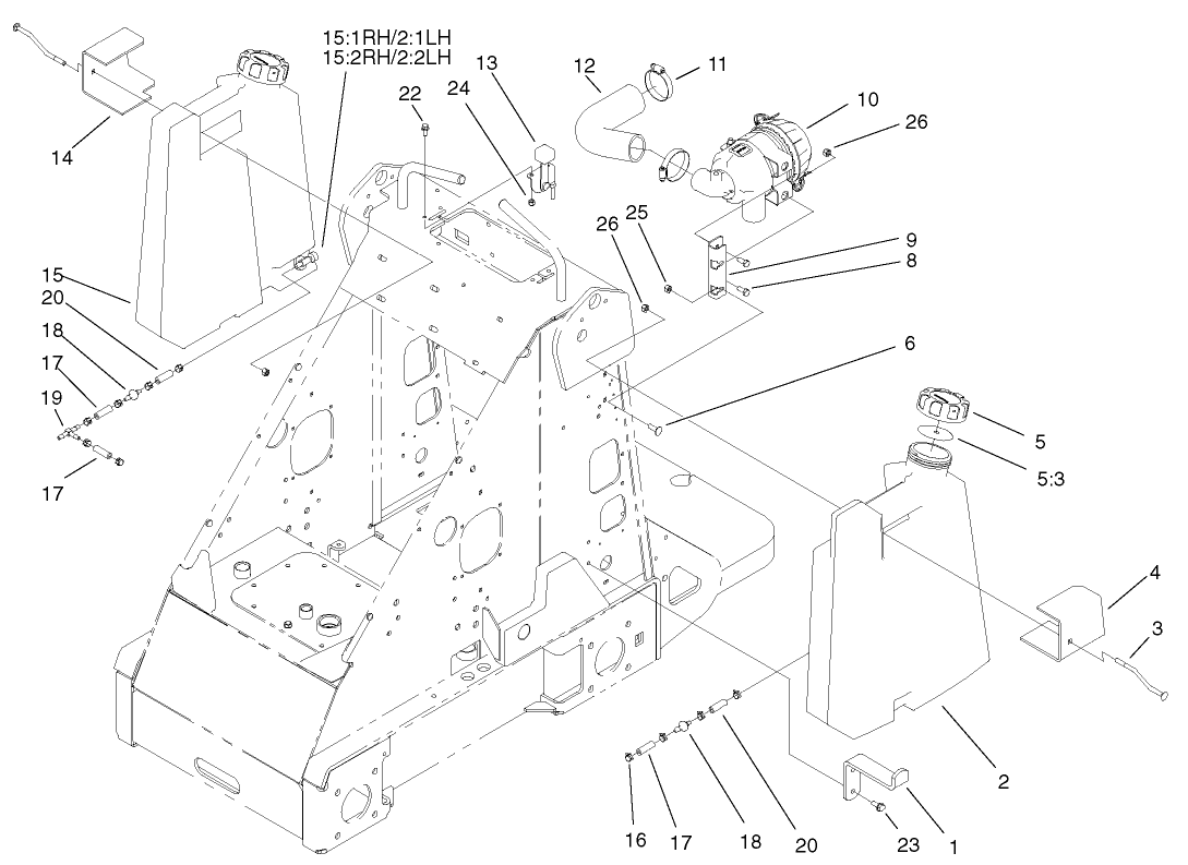 Fuel Tank and Air Filter Assembly