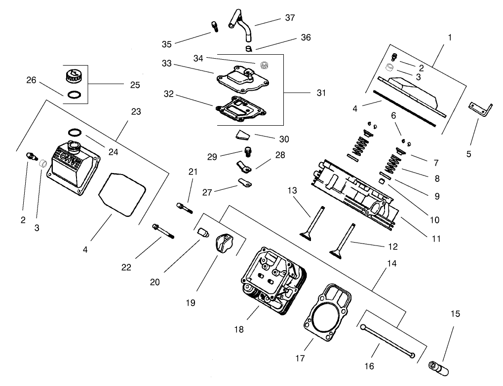 Group 4-Head/Valve/Breather Assembly Kohler CH22S-66559