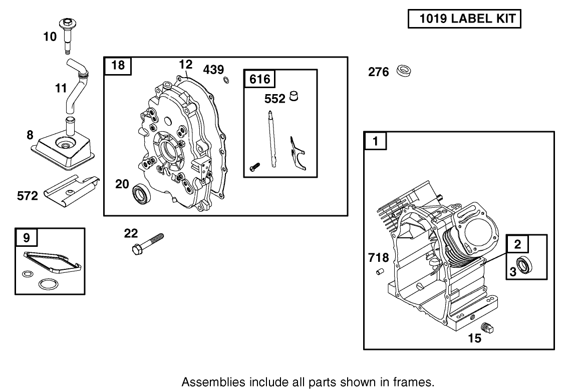 Cylinder Assembly Briggs and Stratton Model 350447-1331-E1