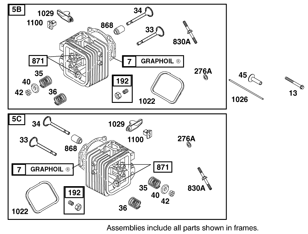 Cylinder Head Assembly Briggs and Stratton Model 350447-1331-E1