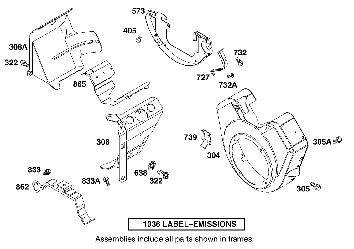 Blower Housing Assembly Briggs and Stratton Model 350447-1331-E1