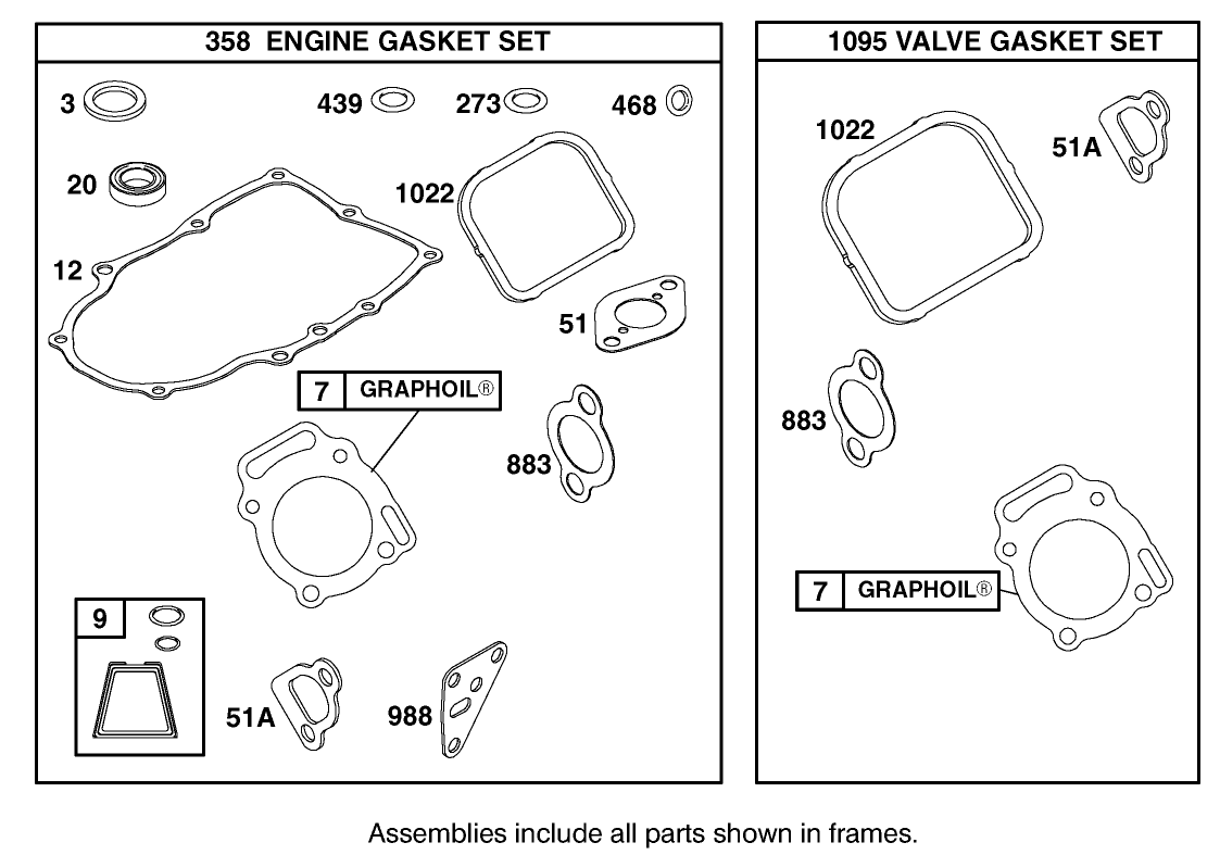 Gasket Assembly Briggs and Stratton Model 350447-1331-E1