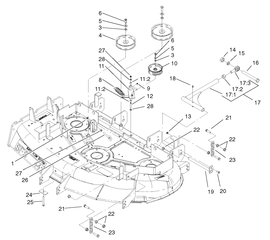 Idler, Pulley/Lift Strut, Chain Assembly