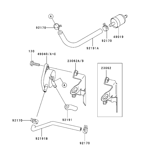 Fuel Tank/Fuel Valve Assembly Kawasaki FH500V-ES10