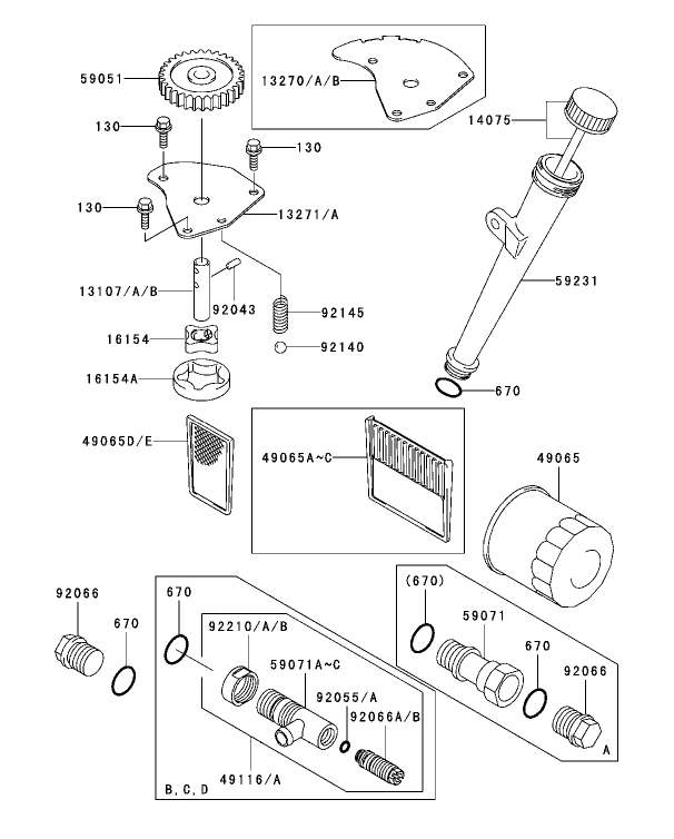Lubrication Equipment Assembly Kawasaki FH500V-ES10