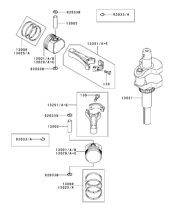 Piston/Crankshaft Assembly Kawasaki FH500V-ES10