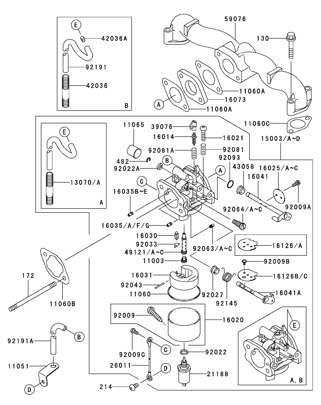 Carburetor Assembly Kawasaki FH500V-ES10