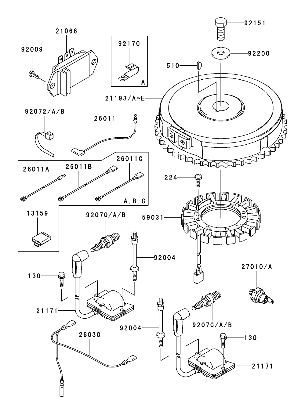 Electric Equipment Assembly Kawasaki FH500V-ES10