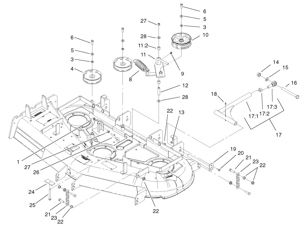 Idler, Pulley/Lift Strut, Chain Assembly