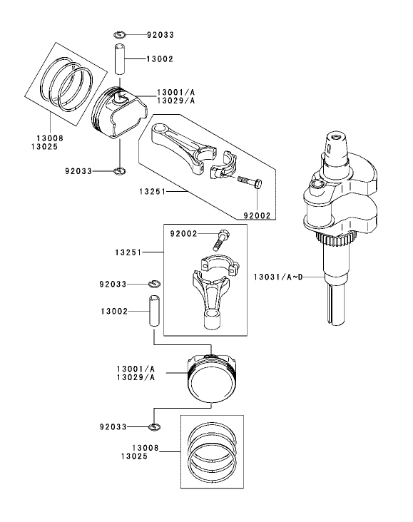 Piston/Crankshaft Assembly Kawasaki FH601V-DS06