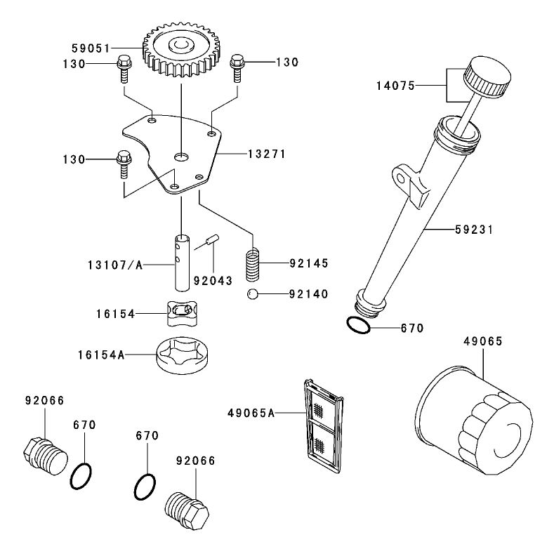 Lubrication Equipment Assembly Kawasaki FH601V-DS06