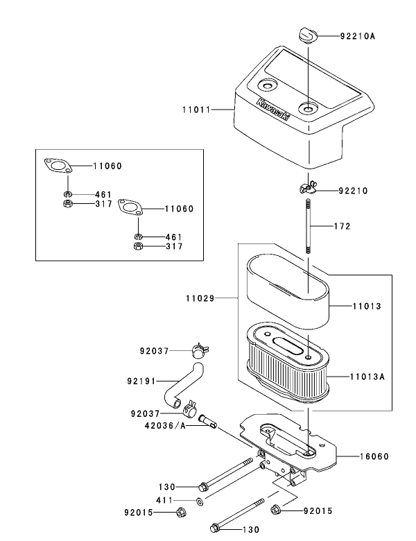 Air-Filter Assembly Kawasaki FH601V-DS06